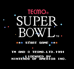 Tecmo Super Bowl title screen for Famicom